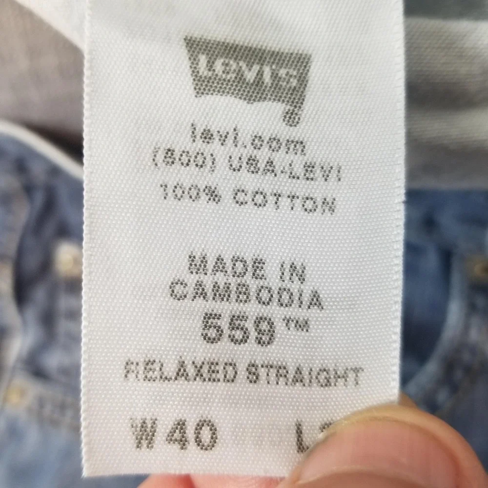 Levis 559 Relaxed Straight Jeans Mens 40x30 Blue Medium‎ Wash Denim Pants